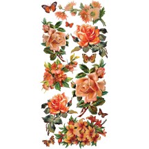 1 Sheet of Stickers Mixed Orange Roses and Flowers